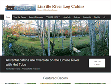 Tablet Screenshot of linvilleriverlogcabins.com